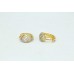 Fashion Hoop Bali Earrings yellow Gold Plated 4 line white Zircon Stones
